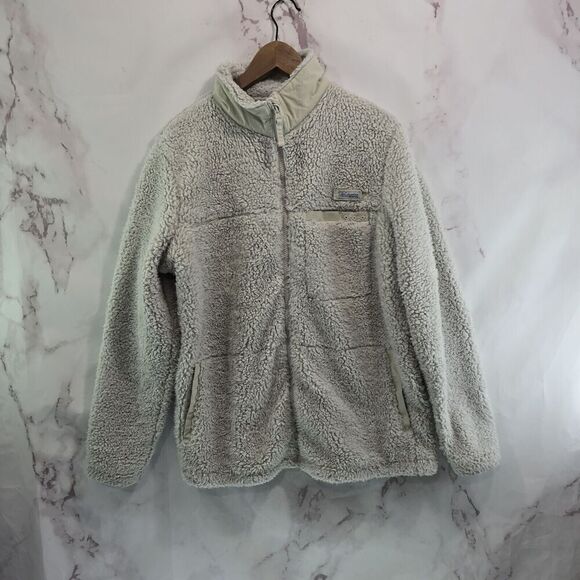 Columbia Jacket Womens XL Purple Fleece PFG Sherpa Teddy Fuzzy Mock - Picture 1 of 12